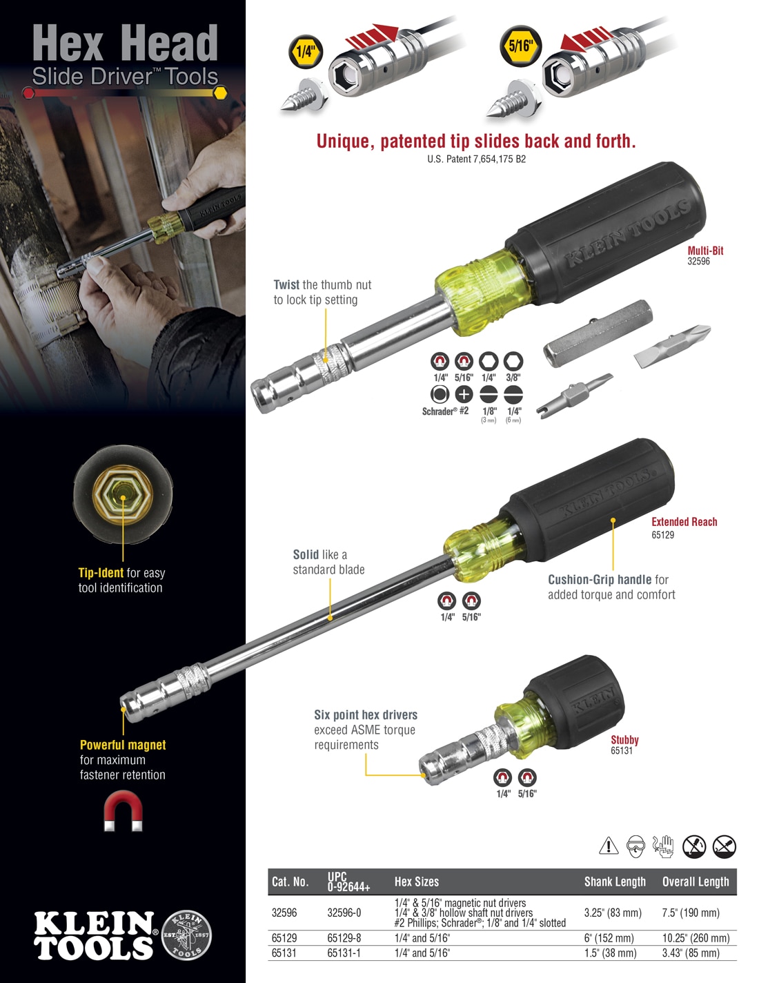 Klein Tools HVAC 8in1 Slide Driver Screwdriver & Nut Driver 32596